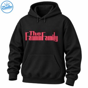 The Fannin Family shirt design in bold pink retro lettering with distinctive stylized typography