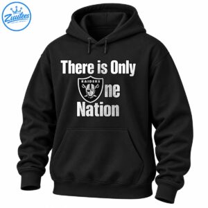 There Is Only One Nation shirt design with distressed white lettering and a black and white football shield emblem