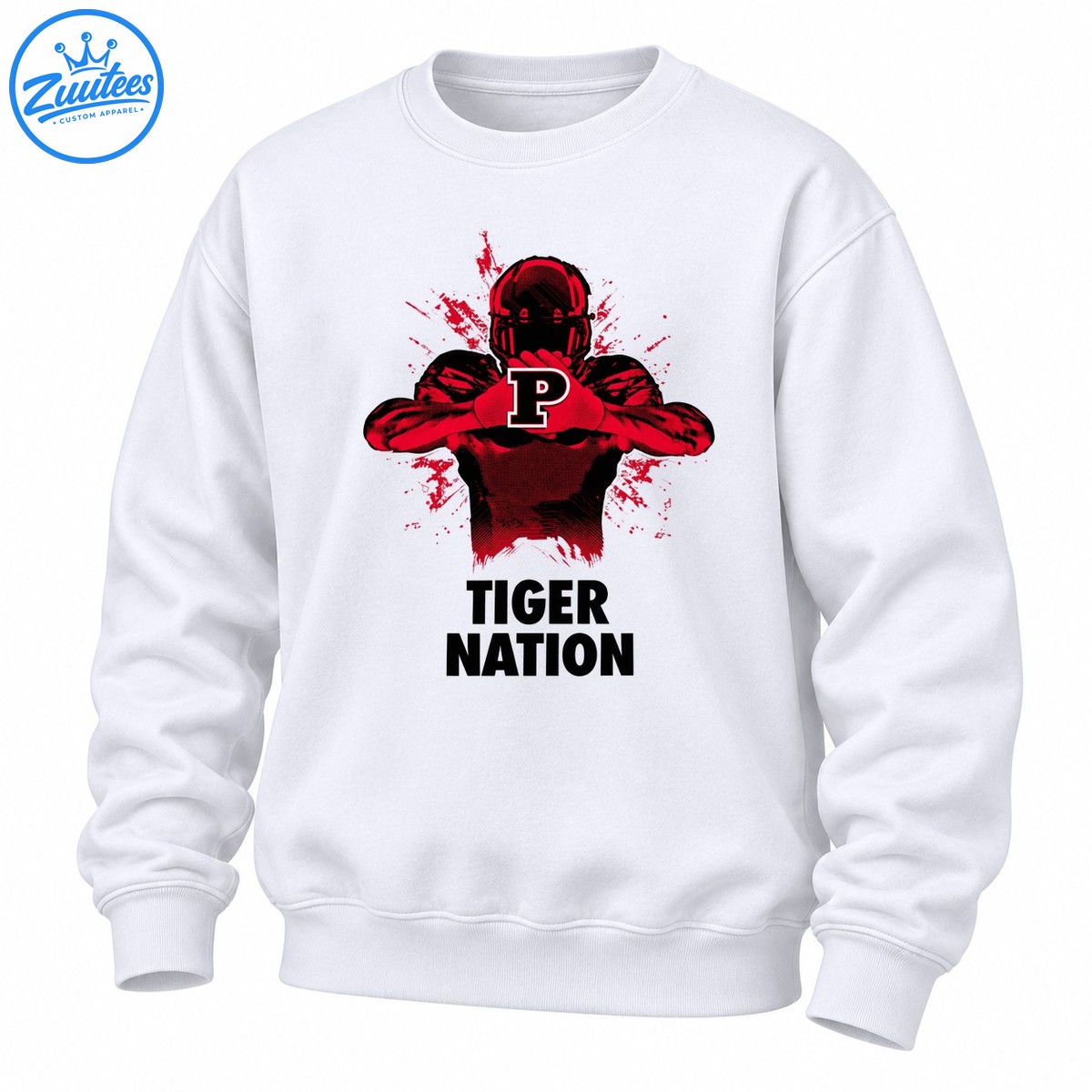 Tiger Nation Football Player With P Logo Sweatshirt