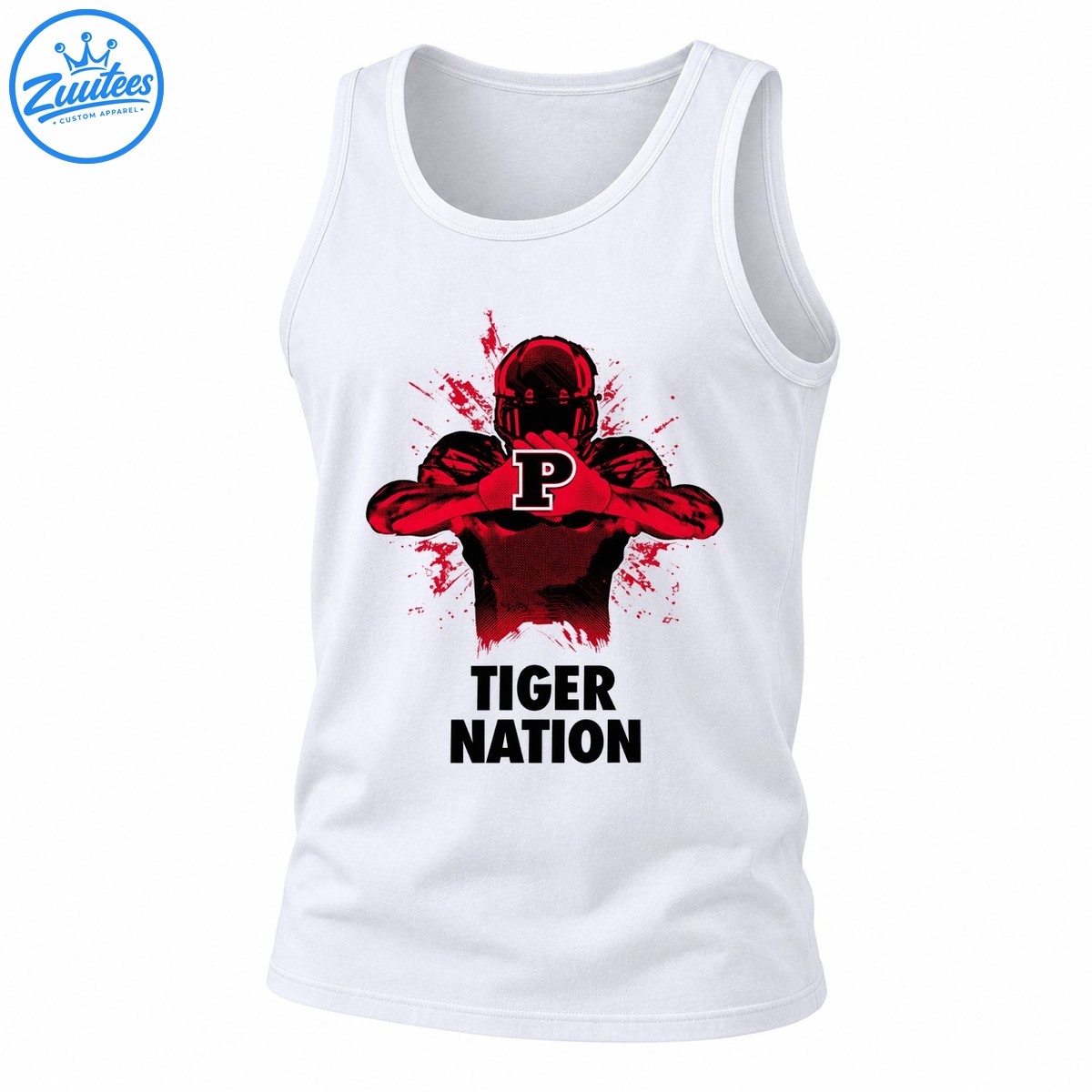 Tiger Nation Football Player With P Logo Tank Top