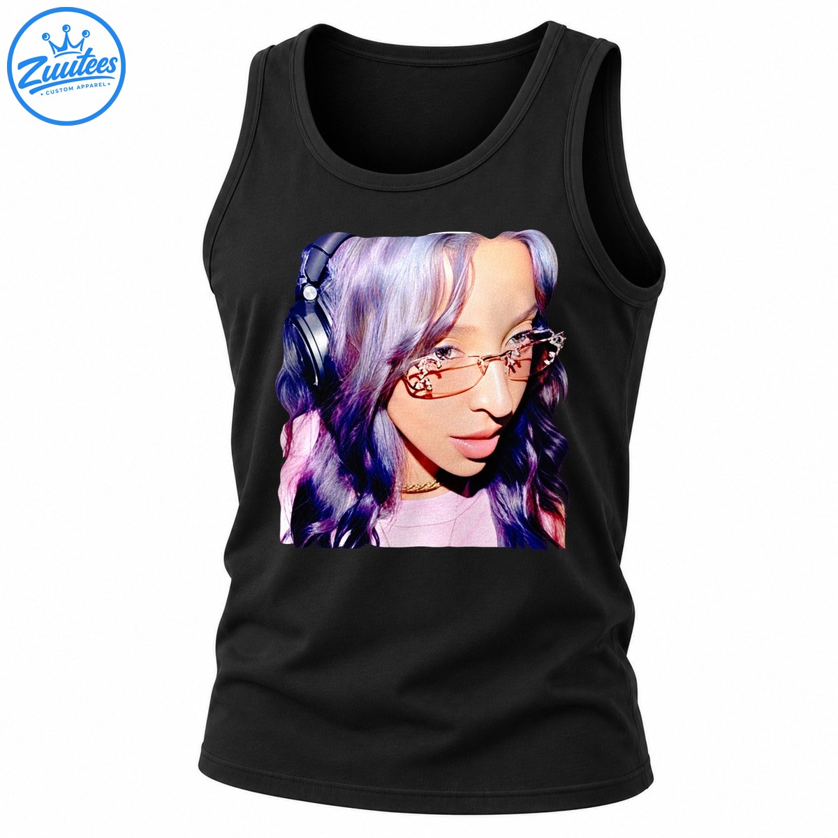 Tinashe Portrait R&B Singer Purple Hair Graphic Tank Top