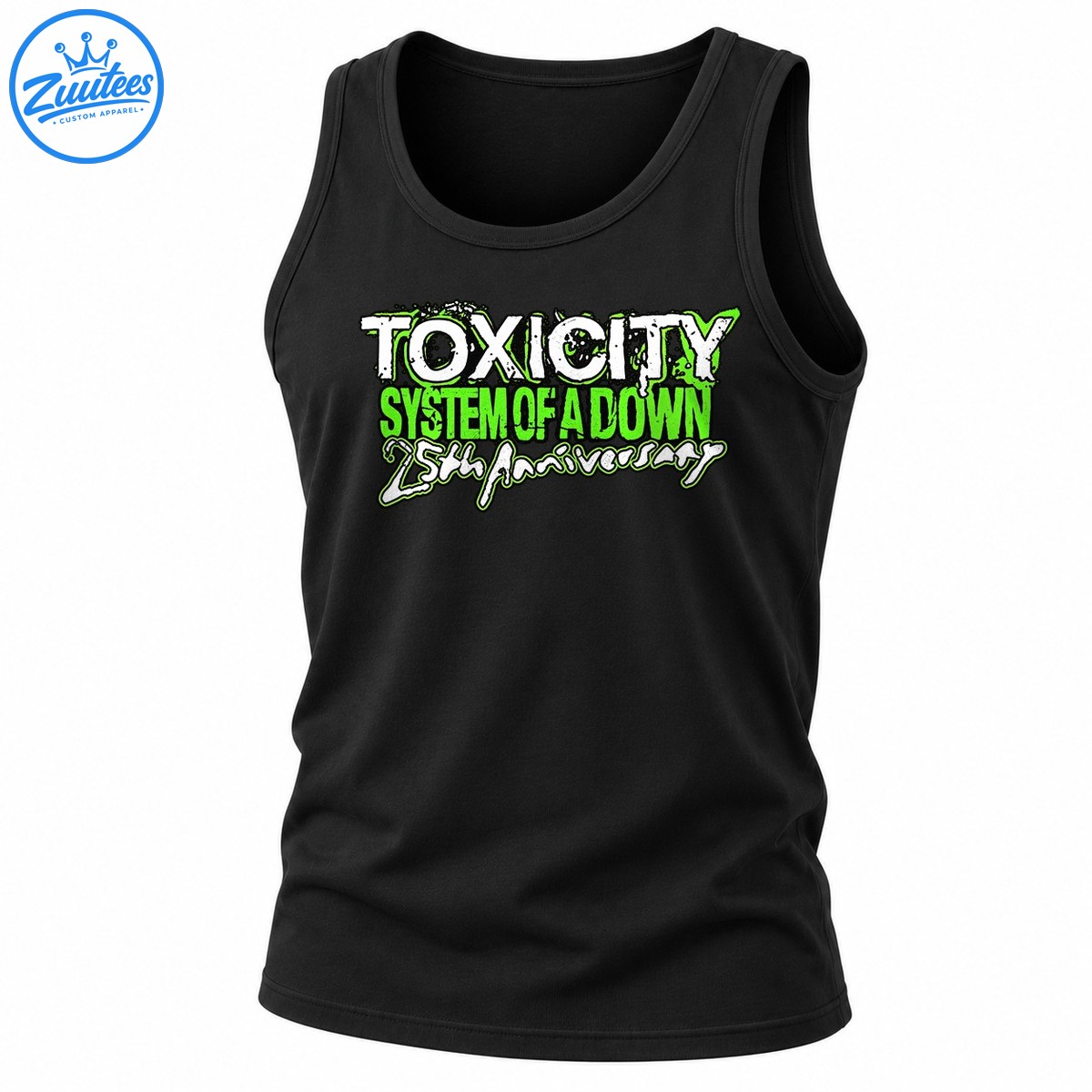 Toxicity 25th Anniversary Distressed Rock Band Tank Top