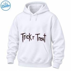 Trick r Treat Halloween shirt design with dark reddish-brown distressed lettering and creepy dripping details