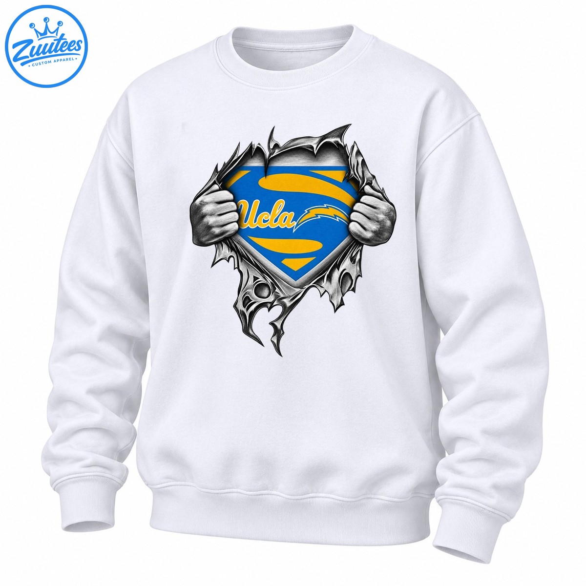 UCLA Blue Gold Hands Ripping Open Reveal Sweatshirt