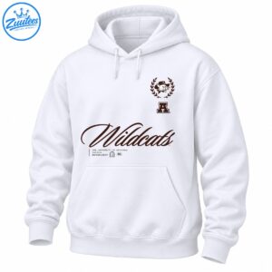 University of Arizona Wildcats shirt design with maroon script, collegiate A, wildcat crest, laurel wreath, and Tucson heritage text