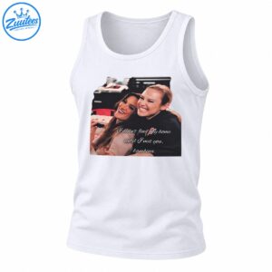 Valeria shirt with two smiling women embracing and white cursive text reading I didn't find my home until I met you, bambina.