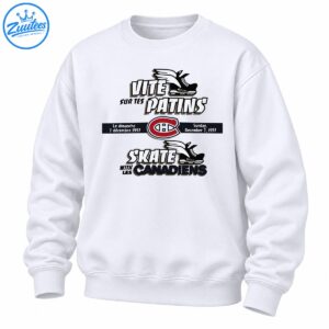 Vite Sur Tes Patins Skate With Les Canadiens shirt design with winged skates, a red hockey crest, and December 7, 1997 date banner.