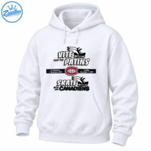 Vite Sur Tes Patins Skate With Les Canadiens shirt design with winged skates, a red hockey crest, and December 7, 1997 date banner.