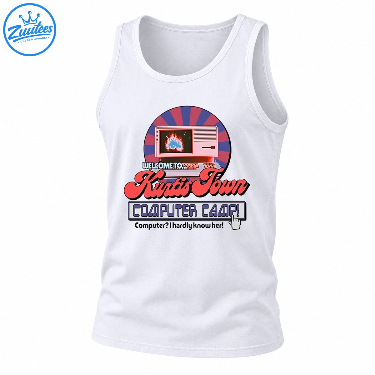 Welcome To Kurtis Town Computer Camp Computer I Hardly Know Her Tank Top