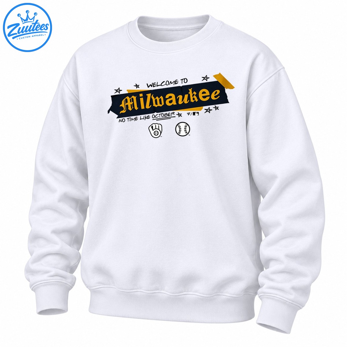 Welcome To Milwaukee No Time Like October Vintage Baseball Sweatshirt