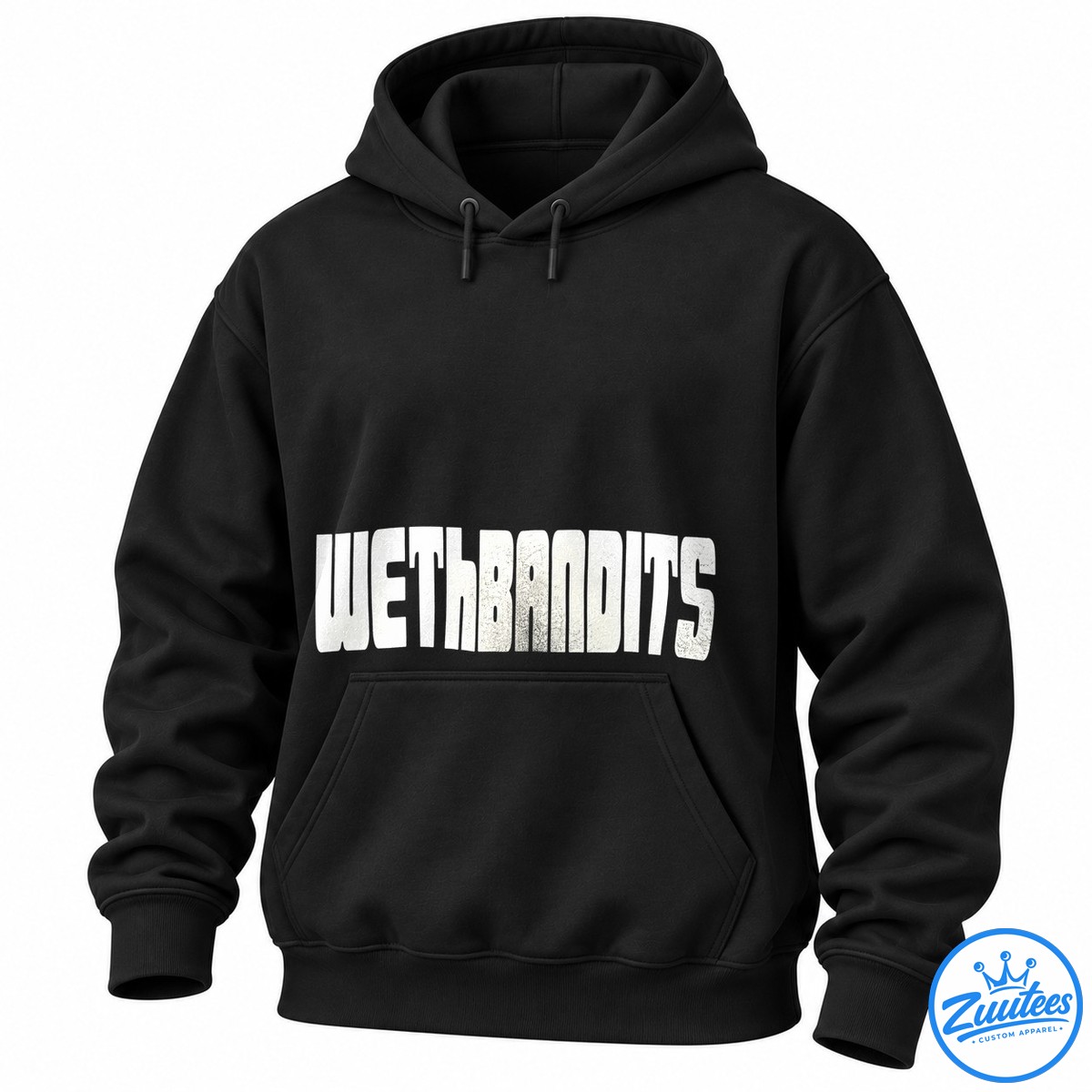 Wethbandits Mascot Logo Shirt Wethbandits mascot logo shirt design with oversized distressed off-white block lettering and dark outlines.