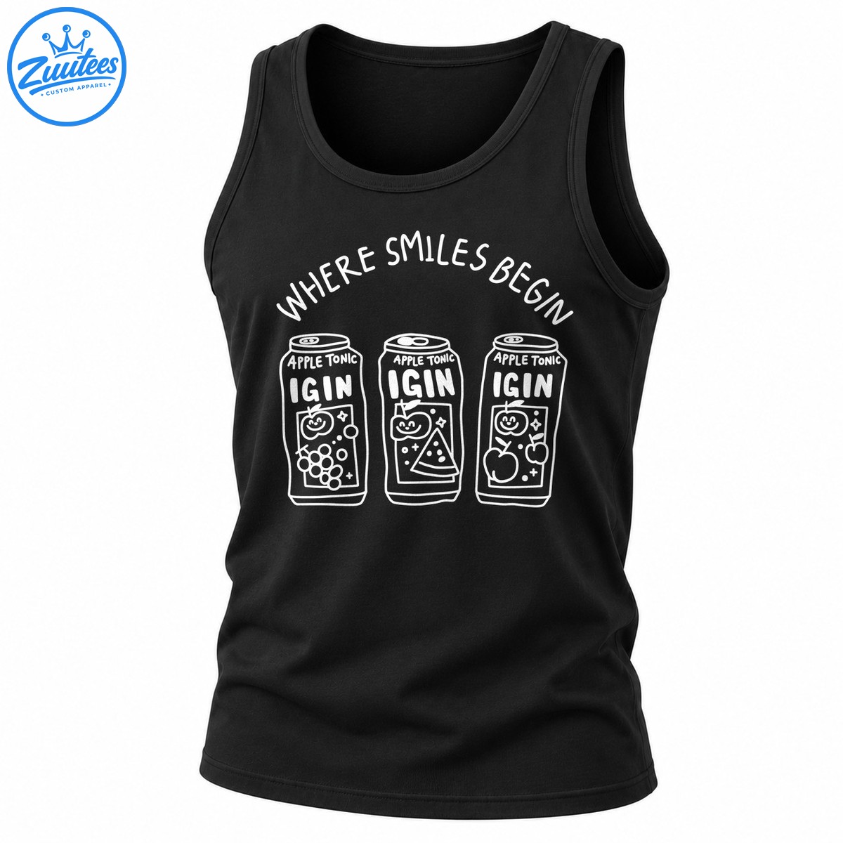 Where Smiles Begin Igin Apple Tonic Retro Graphic Tank Top