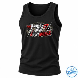 Wyatt Miller The Thriller sprint car racing shirt design with number 11 and distressed red, white, and black graphics