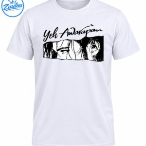 Yeh Awarapan black script lettering above a black and white illustrated portrait with dark hair and a pierced ear