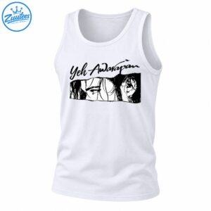 Yeh Awarapan black script lettering above a black and white illustrated portrait with dark hair and a pierced ear